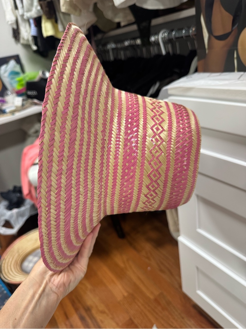 Pink Straw Wide Brim Sun Hat | Resort Vacation Beach Chic” - Picture 4 of 6